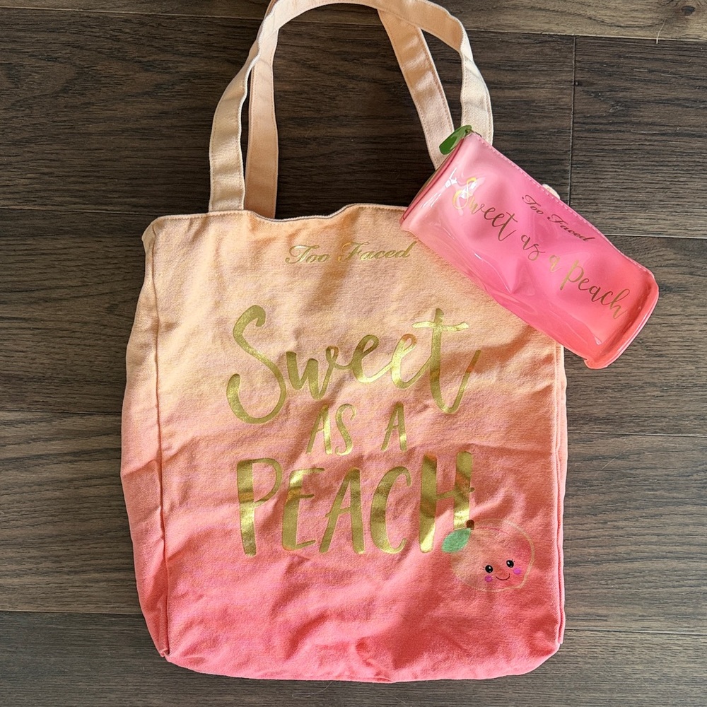 Too Faced Sweet as a Peach Tote and Pouch Set